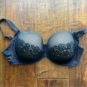 Soma Black Floral Lace Push-Up Bra